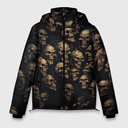 Куртка зимняя мужская Черепная вечеринка, цвет: 3D-черный