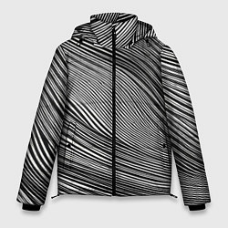 Куртка зимняя мужская Черно-белые полосы абстракция, цвет: 3D-черный