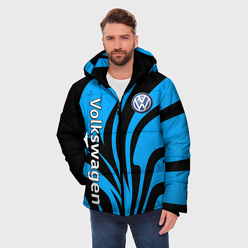 Мужская зимняя куртка Фольцваген - спокойный синий / 3D-Светло-серый – фото 3