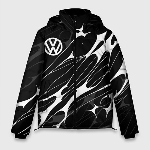 Мужская зимняя куртка Volkswagen - острые линии / 3D-Черный – фото 1