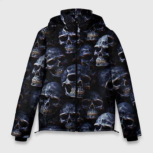 Мужская зимняя куртка Черные металлические черепа / 3D-Черный – фото 1