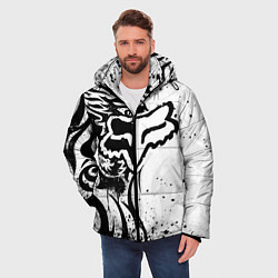 Куртка зимняя мужская Fox motocross - белый дракон, цвет: 3D-черный — фото 2
