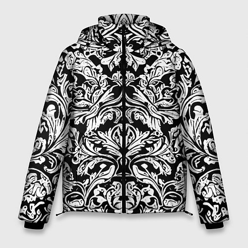 Мужская зимняя куртка Floral pattern - irezumi - neural network / 3D-Светло-серый – фото 1