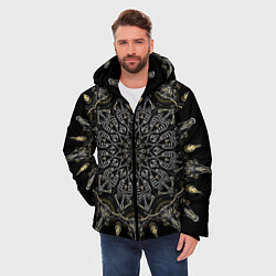 Куртка зимняя мужская Большая костяная мандала, цвет: 3D-светло-серый — фото 2