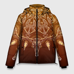 Куртка зимняя мужская Большая костяная мандала, цвет: 3D-светло-серый