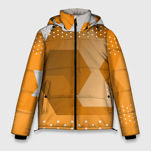 Мужская зимняя куртка Яркий геометрический декоративный фон / 3D-Черный – фото 1