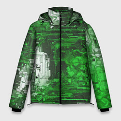 Куртка зимняя мужская Киберпанк заражение зелёное, цвет: 3D-красный