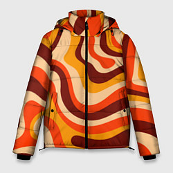 Куртка зимняя мужская Ретро текстура линий, цвет: 3D-красный