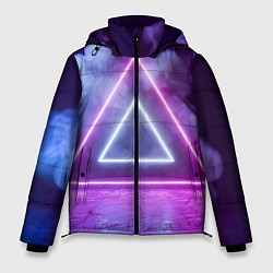 Куртка зимняя мужская Неоновый треугольник в неоновом дыму, цвет: 3D-светло-серый