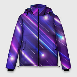 Куртка зимняя мужская Неоновый звездопад - полосы, цвет: 3D-светло-серый