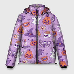 Куртка зимняя мужская Halloween pattern арт, цвет: 3D-светло-серый