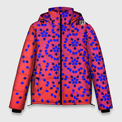 Мужская зимняя куртка Мозаика Пенроуза в красно-синем контрасте