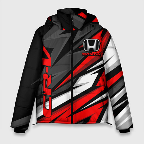 Мужская зимняя куртка Honda - CR-V - геометрия / 3D-Черный – фото 1