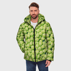 Куртка зимняя мужская Узор из теннисных мячей, цвет: 3D-черный — фото 2