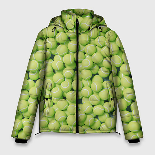Мужская зимняя куртка Узор из теннисных мячей / 3D-Красный – фото 1
