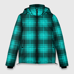 Куртка зимняя мужская Шотландка светло-бирюзовый, цвет: 3D-светло-серый