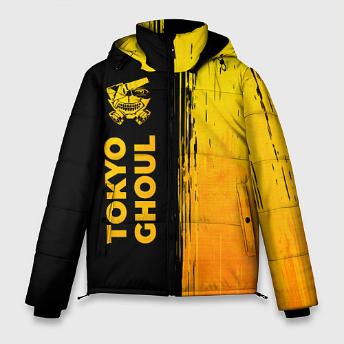 Мужская зимняя куртка Tokyo Ghoul - gold gradient: по-вертикали / 3D-Черный – фото 1