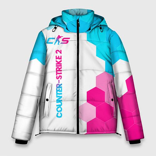 Мужская зимняя куртка Counter-Strike 2 neon gradient style: по-вертикали / 3D-Черный – фото 1