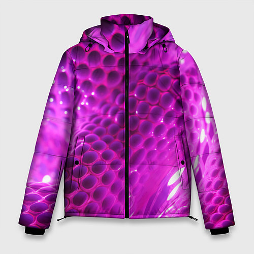 Мужская зимняя куртка Розовые объемные соты / 3D-Красный – фото 1