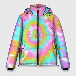 Куртка зимняя мужская Tie-Dye кислотный в стиле барби, цвет: 3D-черный