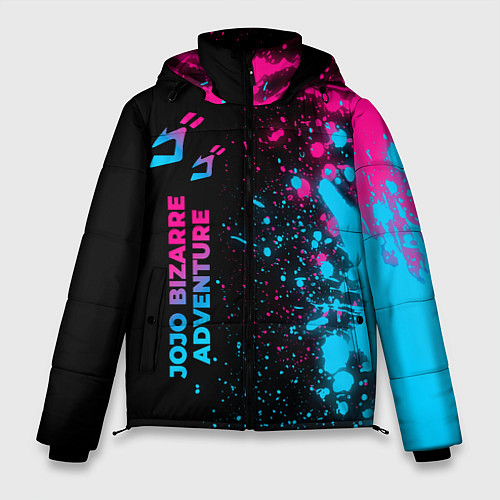 Мужская зимняя куртка JoJo Bizarre Adventure - neon gradient: по-вертика / 3D-Черный – фото 1
