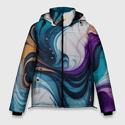 Куртка зимняя мужская Жидкий цветной узор - нейросеть, цвет: 3D-светло-серый