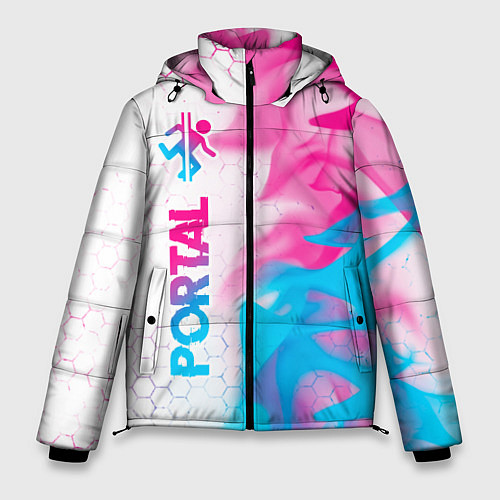 Мужская зимняя куртка Portal neon gradient style: по-вертикали / 3D-Черный – фото 1