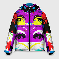 Куртка зимняя мужская Eyes - pop art - neural network, цвет: 3D-красный
