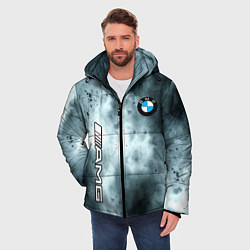 Куртка зимняя мужская Bmw смок текстура, цвет: 3D-черный — фото 2