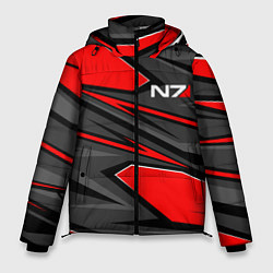 Куртка зимняя мужская Mass Effect - черно-белый, цвет: 3D-светло-серый