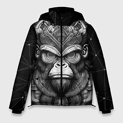 Куртка зимняя мужская Кинг Конг король обезьян на фоне созвездия, цвет: 3D-черный