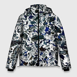 Куртка зимняя мужская Абстракция ледяные вершины, цвет: 3D-светло-серый