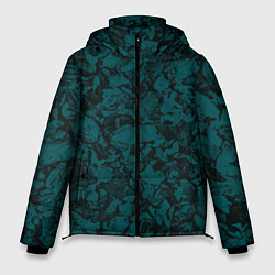 Куртка зимняя мужская Текстура каменная тёмно-зелёный, цвет: 3D-черный