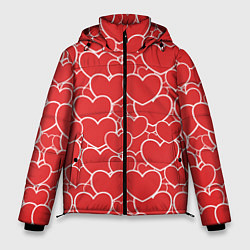 Куртка зимняя мужская Сердечки любви, цвет: 3D-черный