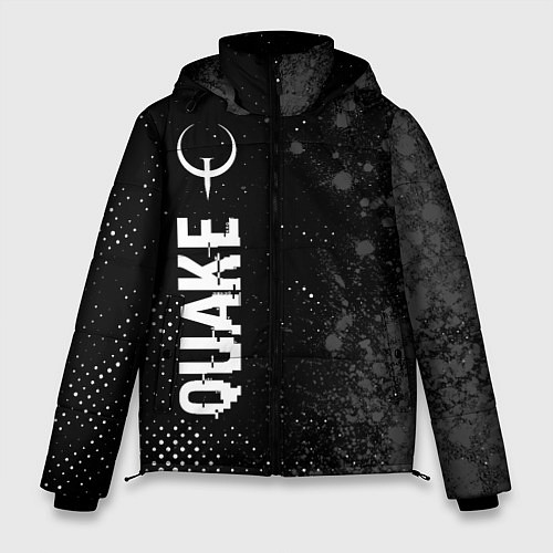Мужская зимняя куртка Quake glitch на темном фоне: по-вертикали / 3D-Черный – фото 1
