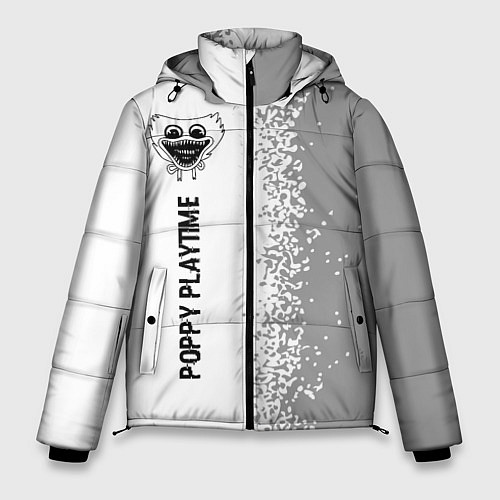 Мужская зимняя куртка Poppy Playtime glitch на светлом фоне: по-вертикал / 3D-Черный – фото 1