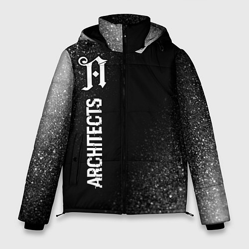 Мужская зимняя куртка Architects glitch на темном фоне: по-вертикали / 3D-Черный – фото 1