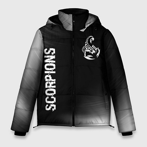 Мужская зимняя куртка Scorpions glitch на темном фоне вертикально / 3D-Черный – фото 1