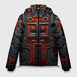 Куртка зимняя мужская Арт в этническом стиле, цвет: 3D-черный