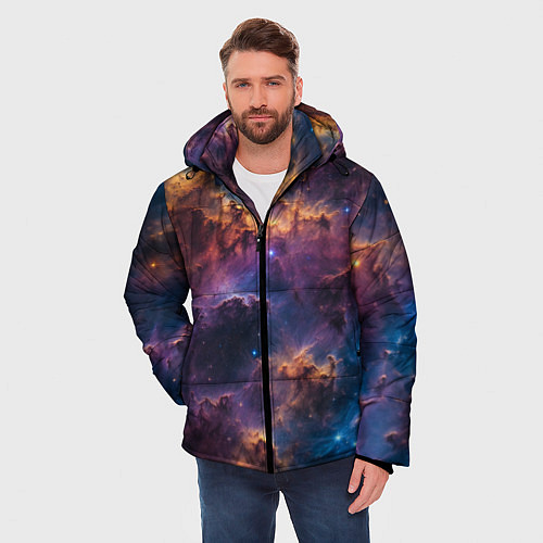 Мужская зимняя куртка Космическая туманность / 3D-Светло-серый – фото 3