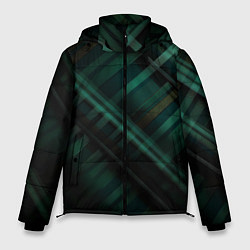 Куртка зимняя мужская Тёмно-зелёная шотландская клетка, цвет: 3D-черный