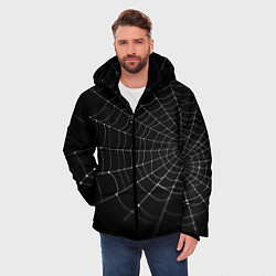 Куртка зимняя мужская Паутина на черном фоне, цвет: 3D-черный — фото 2