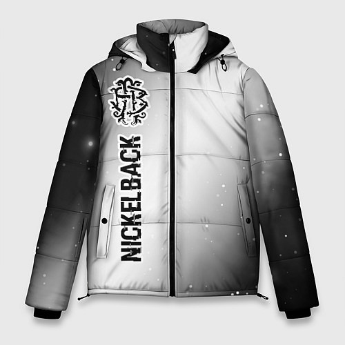 Мужская зимняя куртка Nickelback glitch на светлом фоне по-вертикали / 3D-Черный – фото 1