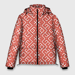 Куртка зимняя мужская Обережные узоры, цвет: 3D-красный