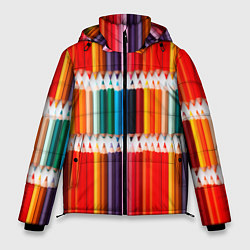 Куртка зимняя мужская Заточенные цветные карандаши, цвет: 3D-светло-серый
