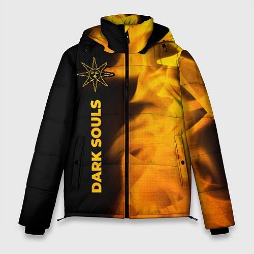 Мужская зимняя куртка Dark Souls - gold gradient по-вертикали / 3D-Черный – фото 1