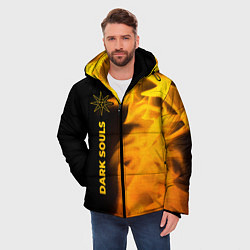 Куртка зимняя мужская Dark Souls - gold gradient по-вертикали, цвет: 3D-черный — фото 2