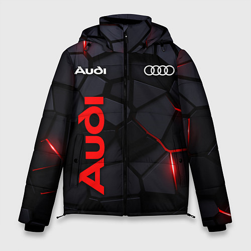 Мужская зимняя куртка Audi черные плиты с эффектом свечения / 3D-Черный – фото 1