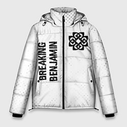 Мужская зимняя куртка Breaking Benjamin glitch на светлом фоне вертикаль