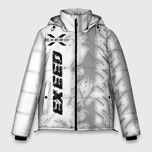 Мужская зимняя куртка Exeed speed на светлом фоне со следами шин по-верт / 3D-Черный – фото 1